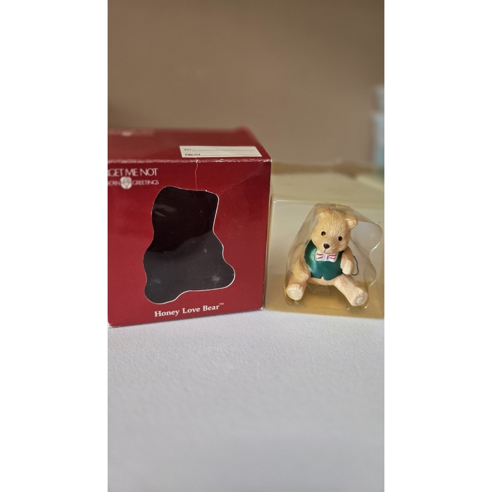 American Greetings Forget Me Not Honey Love Bear Ornament w/ Box - Picture 2 of 3